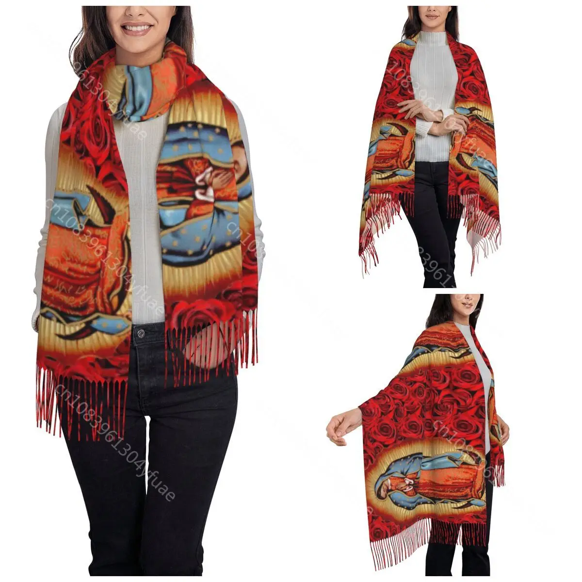 Женский шарф с кисточками длинные мягкие двусторонние шарфы из пашмины в стиле