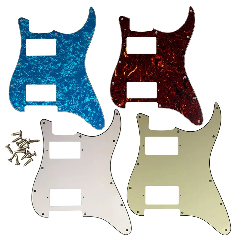 Guitar Pickguards No Control Hole With 11 Screws For Fender ST HH Strat Guitar With PAF Humbucker Multi Color No Switch Hole