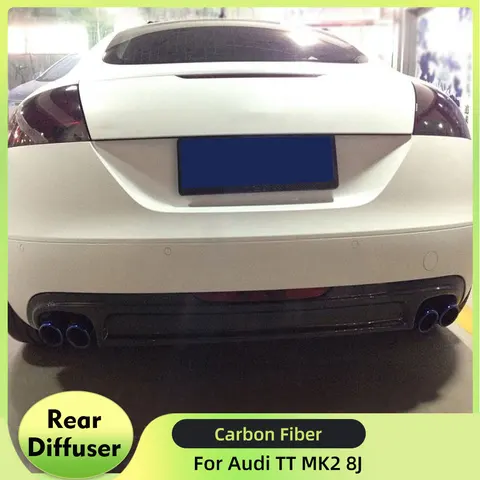 Задний диффузор автомобиля, бампер для Audi TT MK2 8J Coupe 2008-2010, не для США, задний диффузор, спойлер из углеродного волокна/черный PU