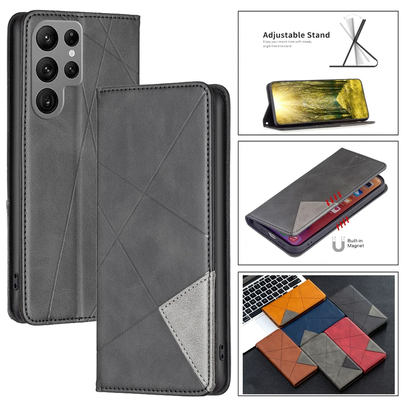 

Кожаный чехол-бумажник для Samsung Galaxy S23 +, чехол для Samsung S23 Ultra S 23 Plus S23 Plus, флип-чехол с магнитной застежкой