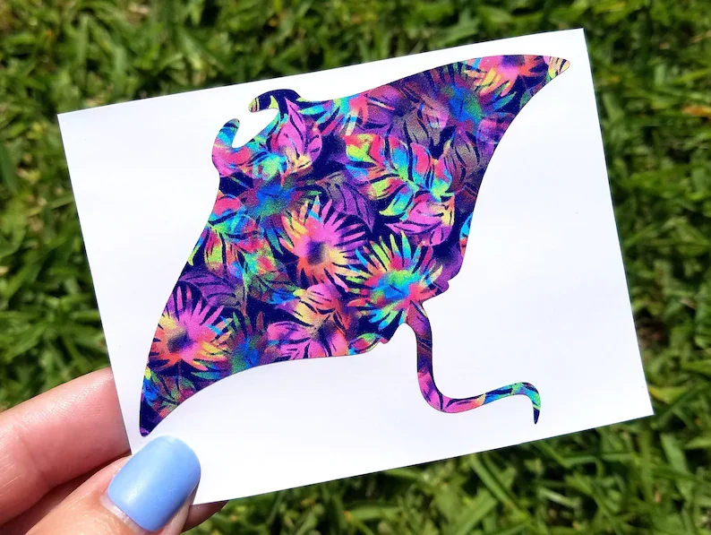 

Manta Ray Decal, Stingray Sticker, Hawaii Life, Aloha, Moana Inspired, Marine Life, Gentle Giants, Sea Life, Laptop Decal,