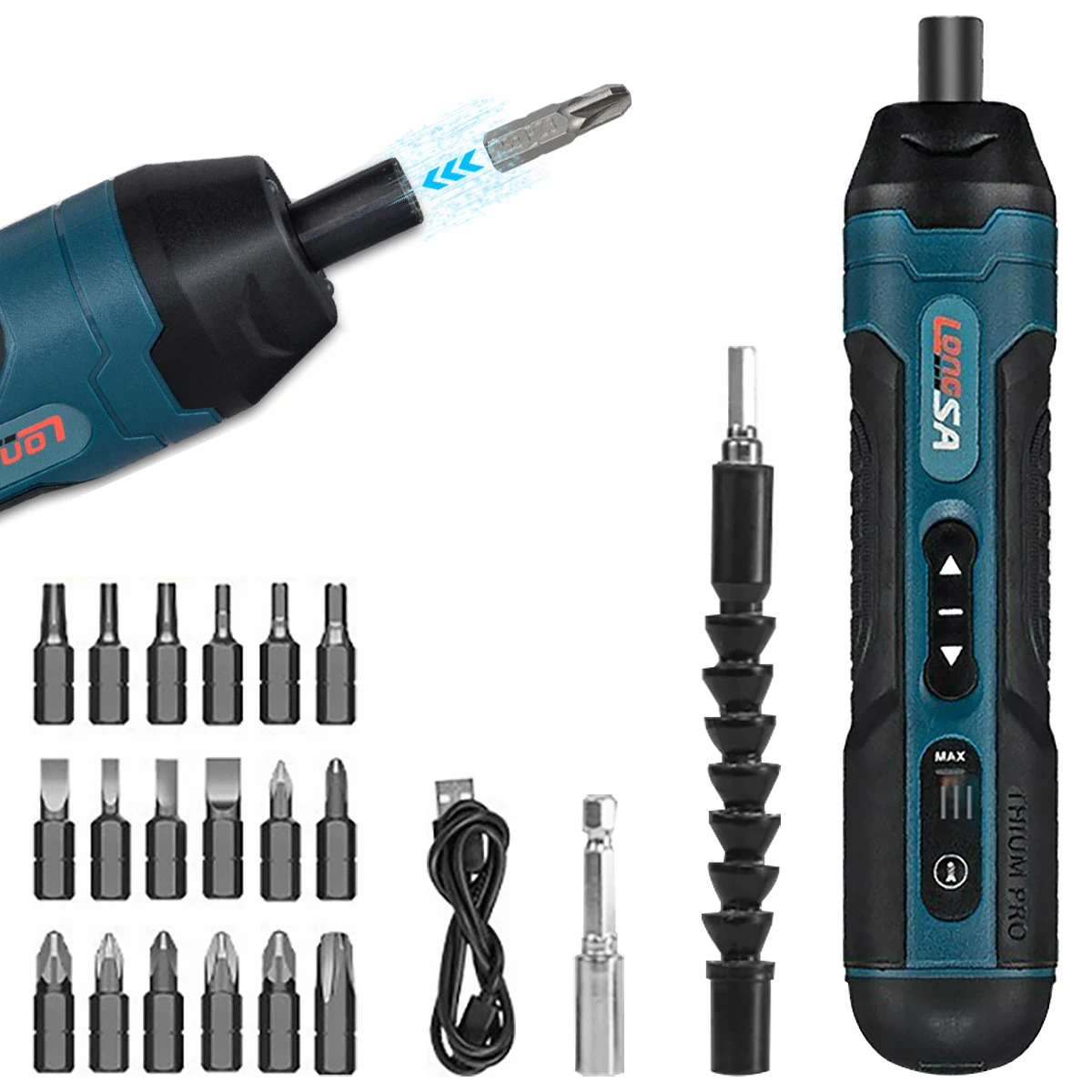 

Mini Electric Screwdriver Set DC3.6V 1300mAh USB Small Precision Professional Cordless Screwdrivers with LED Light Repair Tools