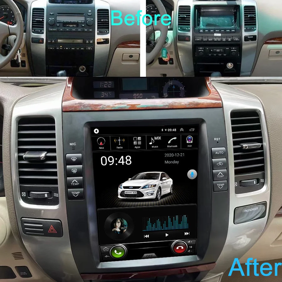 

Автомобильный радиоприемник для Lexus GX470, Android, для Toyota Land Cruiser Prado 120 2002-2009, Tesla, стерео, Автомобильный мультимедийный плеер с GPS