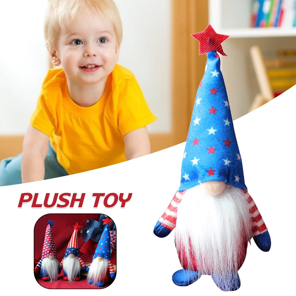 

Плюшевая игрушка гнома День Независимости Декор безликая кукла полосы головной убор орнамент патриотическая кукла ручной работы эльф дома...