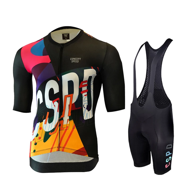 

CSPD Mens Breathable Zipper Cycling Jersey Apparel Quick Fit Sportswear Race Fit Bike Jersey MTB Ropa Ciclismo Bicycle Unifor