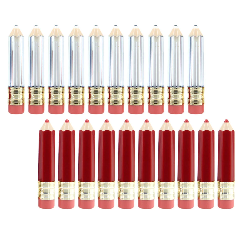 

Travel Containers Refillable Lipstick Container Shaped Lip Bottle for DIY Makeup 20Pcs