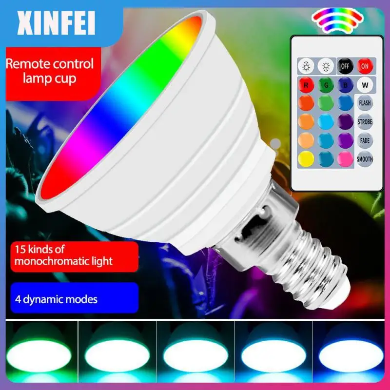

E27 LED RGB Light Dimmable Light Bulb Spotlight Lamp Remote Control 85-265V RGB+White Dimmable Timer Function Lampada Home Decor