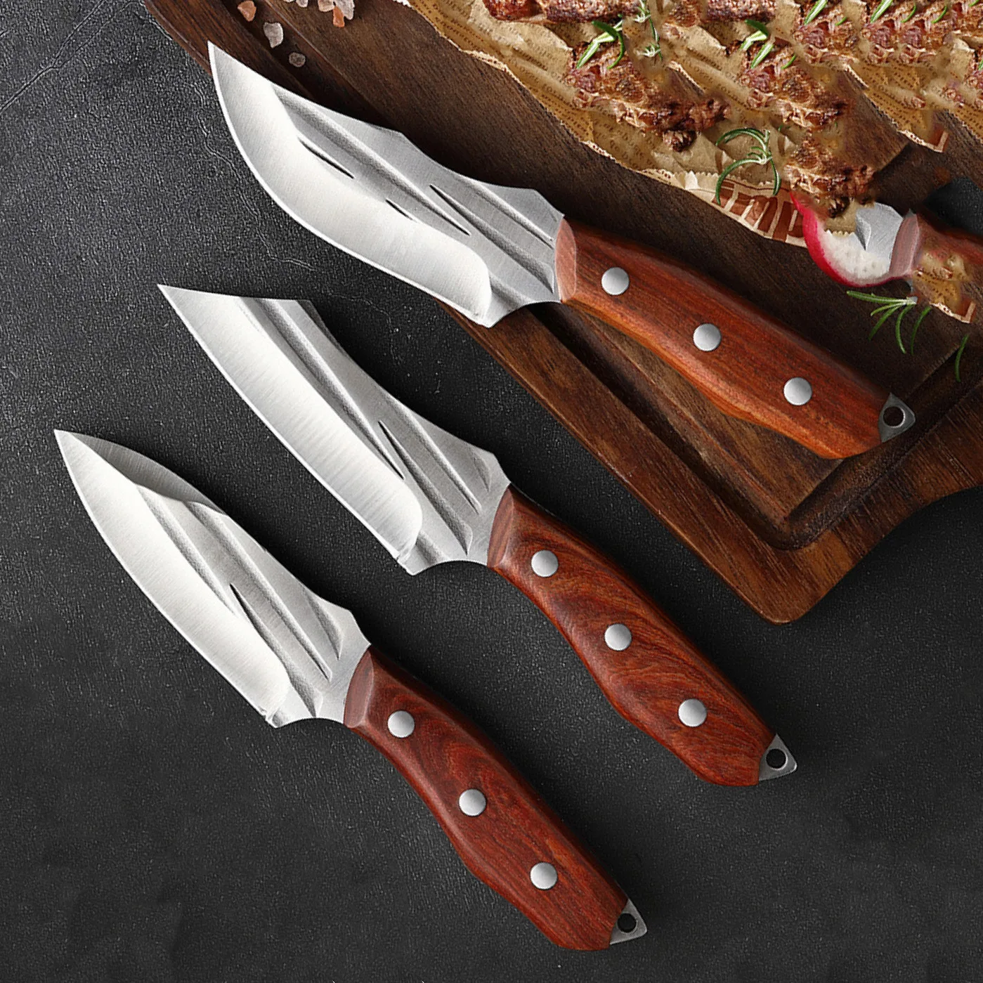 

Шеф-повар, нож мясника для фруктов, кухонный ручной нож из нержавеющей стали, кованый нож для выживания мясника 5cr15mov, нож для костей для кемпинга и охоты