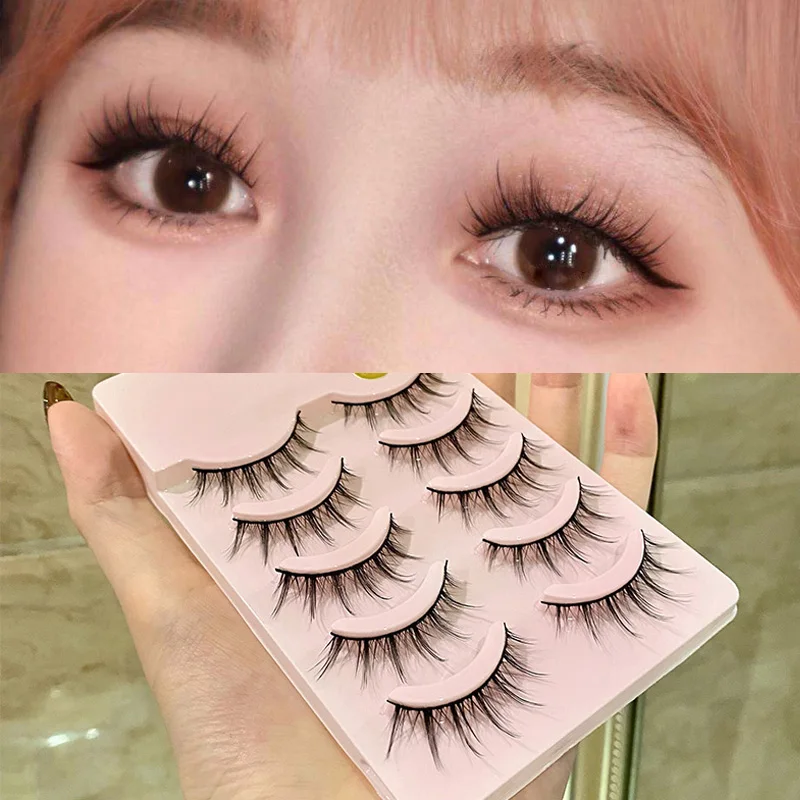 

ICYCHEER Makeup Natural False Eyelashes Extension Nude Look Eye Lashes Japanese Style Air Lashes Daily Student Bride
