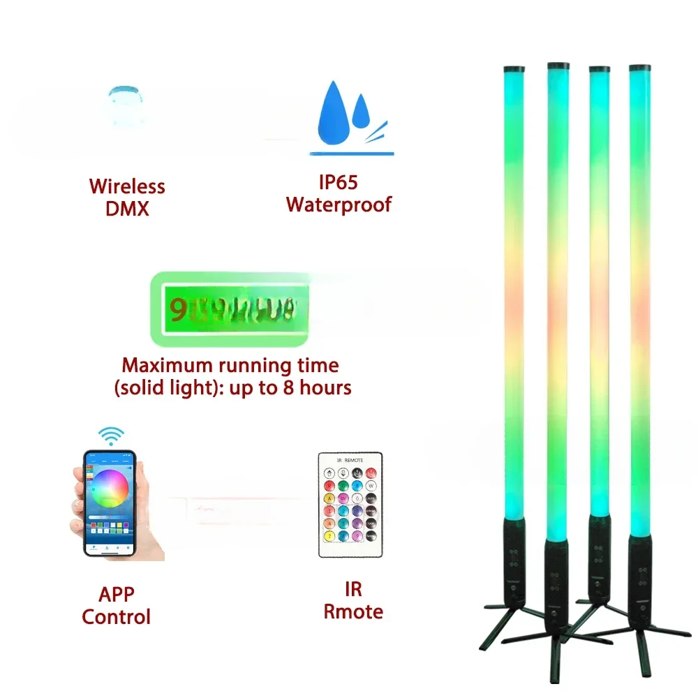 Светодиодная Пиксельная трубка IP65 с беспроводным аккумулятором 360 наружное