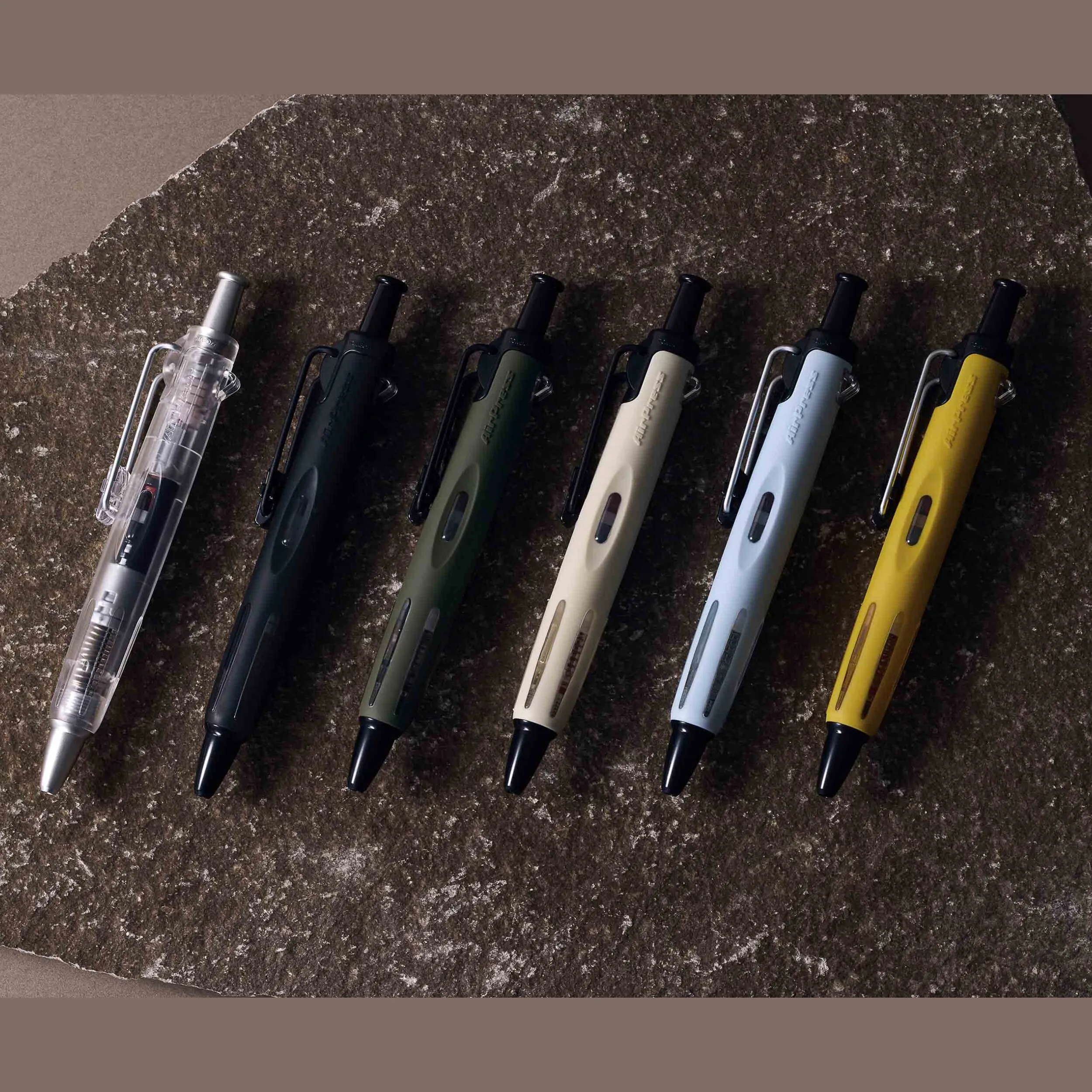 Фото Японская ручка TOMBOW Air Press с нажимным механизмом, 0.7 мм, черные чернила, новая, цвета хаки, бежевый, синий, серый, всепогодная ручка для письма на открытом воздухе №4