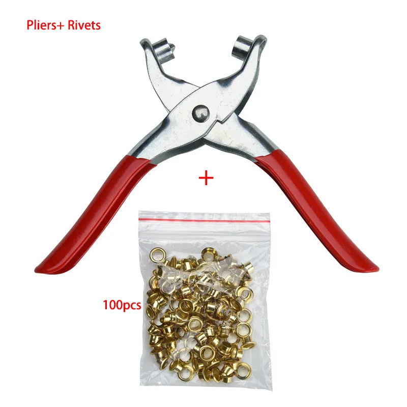 

Hole Punch Hand Pliers Rivets Pliers and Rivet Punching Leather BeltTool Eyelets Grommets for Shoes Bags Leather Belt Plier 1Set