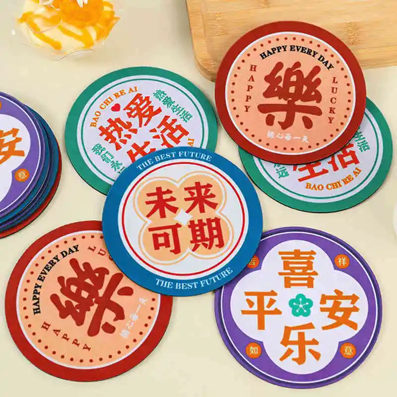

Durable Tea Coaster Cup Holder Mat Non-Slip Text Coaster Mat Home Office Table Decoration Drink Coasters Coffee Coaster Mat