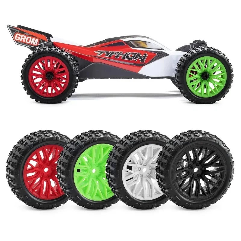 TRXS 4 шт. обновленные ступицы колес в стиле дерева и шины для скального тента Arrma 1/18