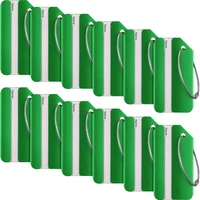 12pcs luggage tags business card holder aluminium metal travel id bag tag for travel luggage baggage identifier green