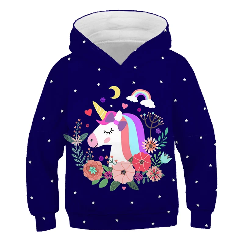 

Kids Unicorn Sweatshirts Boys Girls Fashion Cute Hoodies Children Clothing 2022 Spring Autumn Long Sleeves O-collar Hooded Tops