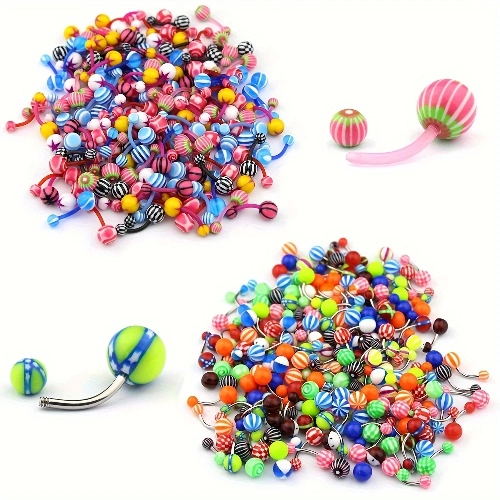 25 шт. различные варианты акриловых шариков для пупка Кольца пирсинга красочные