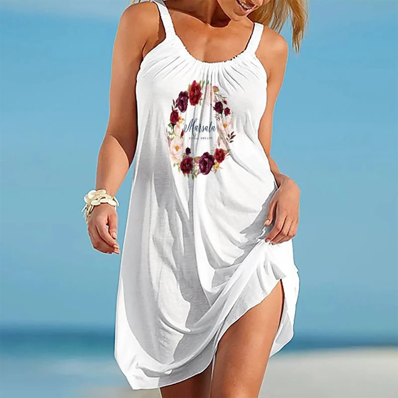 

Summer 2022 New women's white slip dress Casual top Fashion trend affordable slip dress for women