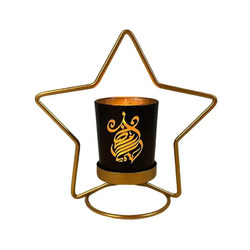 Vintage Candlestick Metal Sun Moon Star Candlestick Eid Decor For Bedroom Living Room Desktop Fireplace
