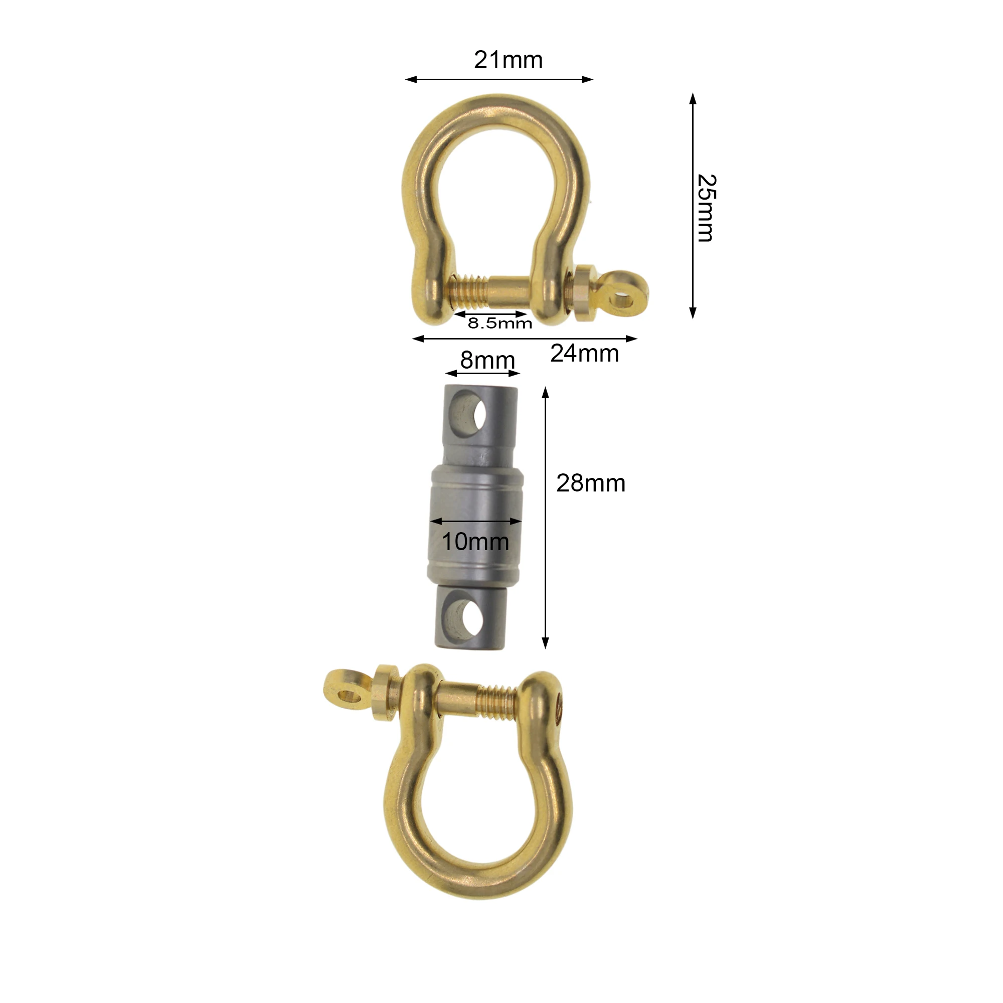 Супертонкий Гладкий твердый титановый быстросъемный поворотный Съемный брелок