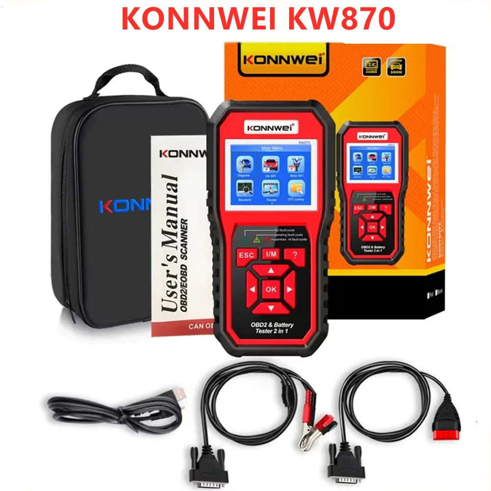 

Лучший Тестер Аккумуляторов KONNWEI KW870 для автомобилей и мотоциклов 6 в 12 В OBD2 автоматический диагностический сканер 2 в 1 комплексный продукт KW208