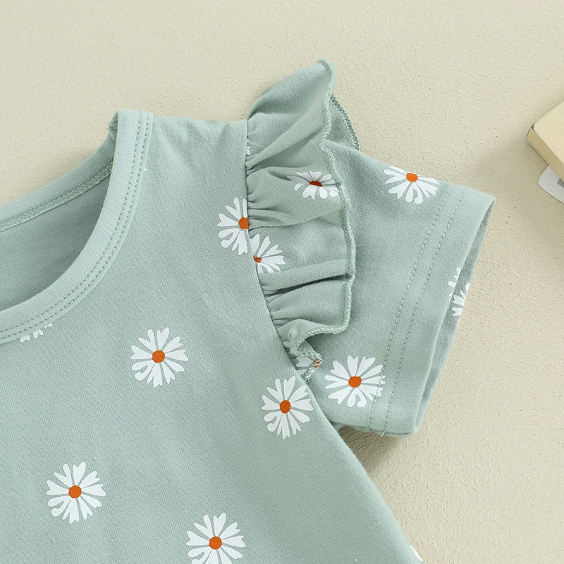 Детская футболка с оборками Kupretty однотонная трикотажная коротким рукавом и