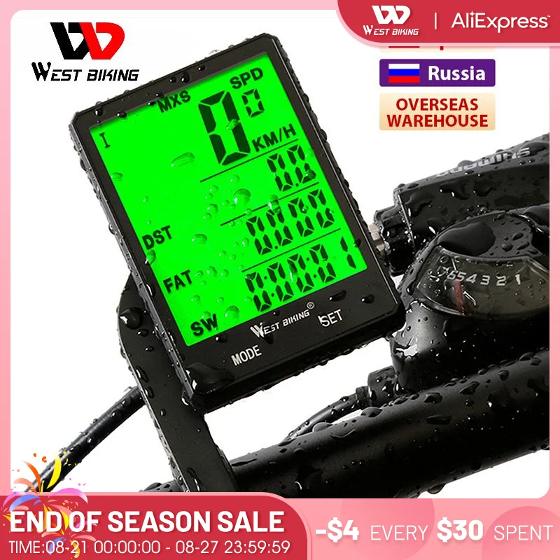 

WEST BIKING Touch Screen Cycling Computer Super Waterproof 2.8"Large Screen Bicycle Speedometer Multiduty Upgraded Bike Computer