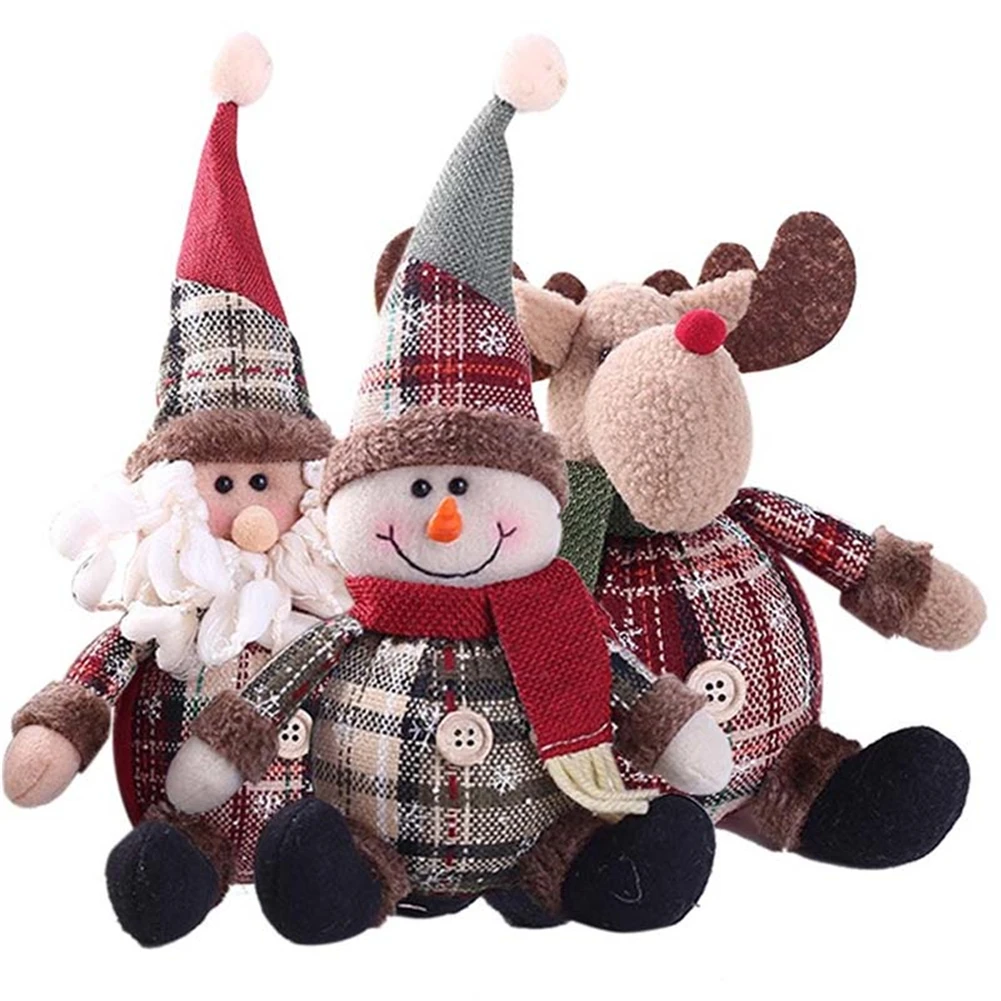 

Fashion Cute Santa Snowman Deer Shaped Doll Christmas Doll Christmas Tree Hanging Ornament Christmas Decoration Navidad Hogar