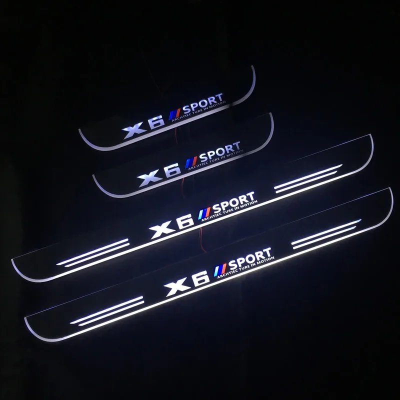 

Светодиодный автомобильный педальный светильник, порог, добро пожаловать, потертый светильник для BMW X6 E71 F16 G06, дверные рухомые педали