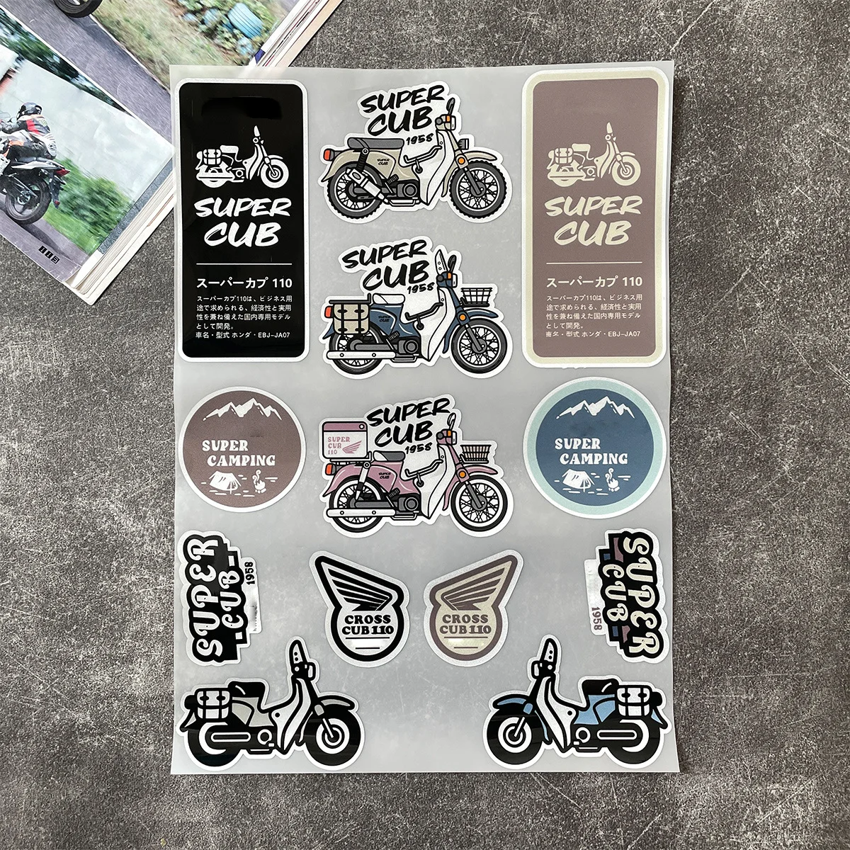 

Наклейки для Honda Super Cub, аксессуары для мотоциклов, изогнутая часть корпуса, шлемы Kic, наклейка C125 C90 C70 C50 125CC 100CC 125 110 90 50