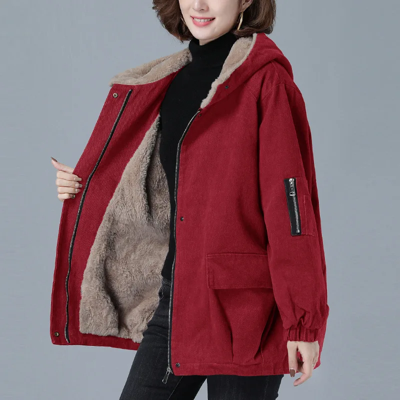 

Новинка 2023, осенне-зимние женские куртки, пальто, плиссированные теплые парки с капюшоном, Женская куртка с хлопковой подкладкой, верхняя одежда, женские топы