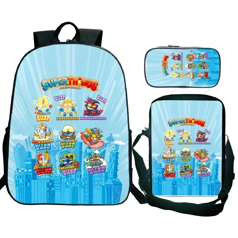 Фото Рюкзак SuperThings10 Back To School, 3 шт., школьный рюкзак Super Zings, легкие сумки с героями мультфильмов для девочек и мальчиков, детские легкие сумки, подарки №3