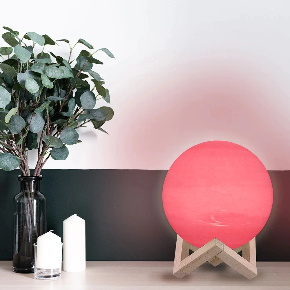 

Rechargeable 3D Lights Print Neptune Lamp Touch Switch Neptune Light Bedroom Desk Lamp Led Night Light 3d Lamp Creative Gift