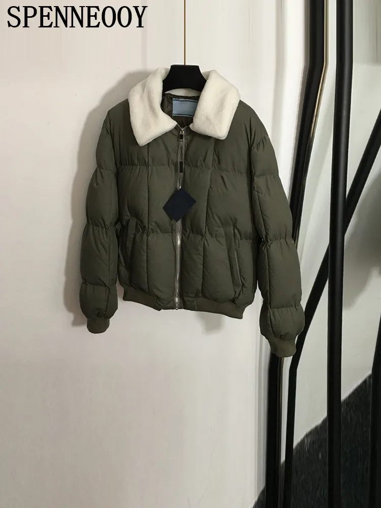 SPENNEOOY модная подиумная зимняя армейская зеленая одежда с хлопковой подкладкой