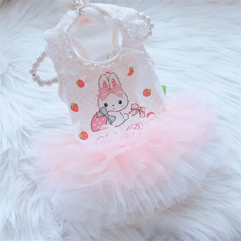 

Платье для домашних животных, кролик, одежда для собак, искусственная кружевная Женская одежда для свадьбы, весенне-летняя одежда для котят,...