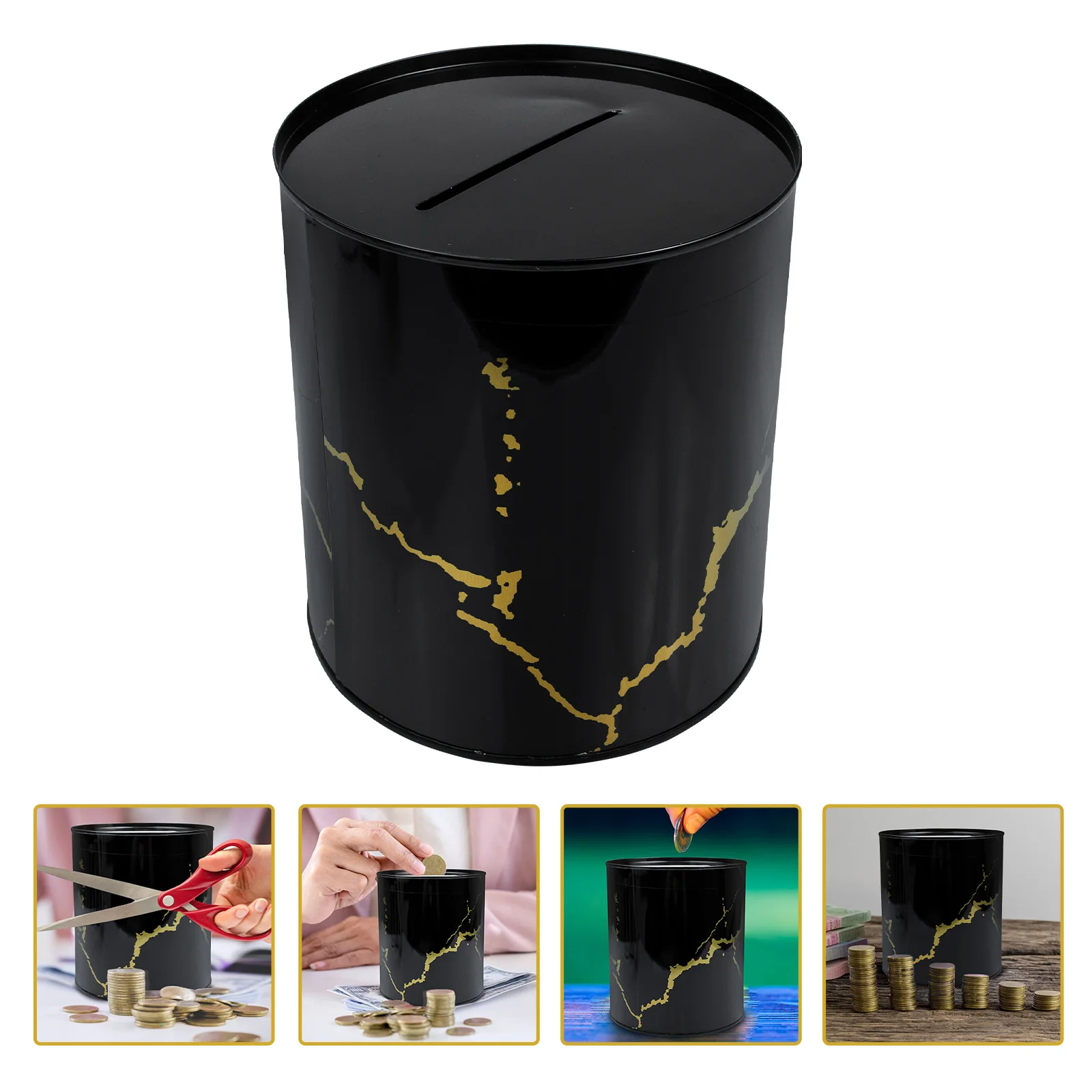 

Bank Moneysaving Piggy Kids Jar Pot Box Tinplate Container Children Tin Metal Banks Desk Savingsfor Retro Vintage Novelty