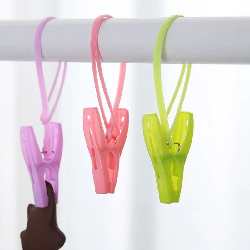 

12pcs Plastic clothespins windproof clothes pegs Portable Bra Sock towel clips