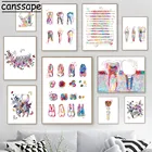 Абстрактные постеры, стоматологическая медицина, настенная живопись, зубы, печать на холсте, современные настенные картины, украшение клиники