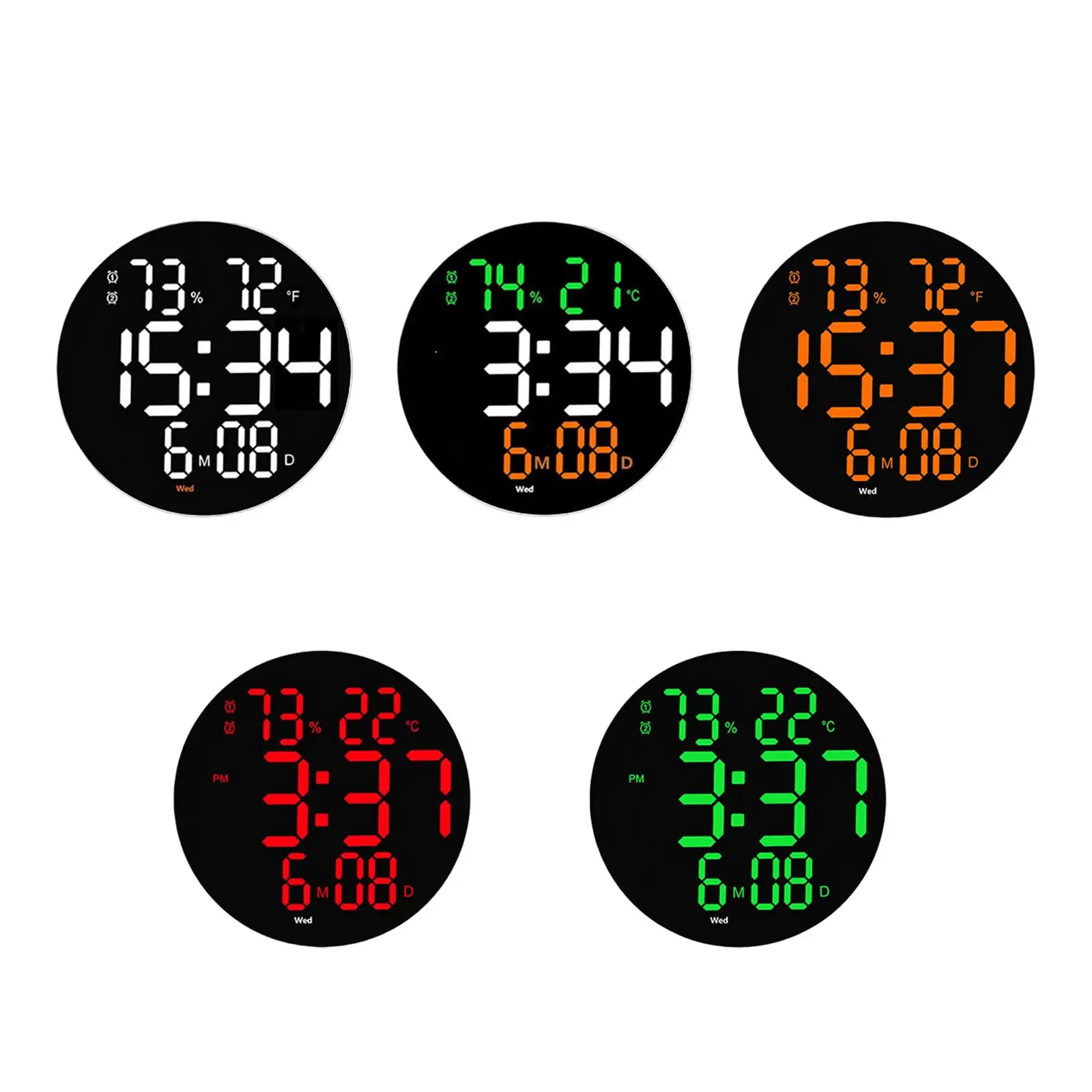 

Non Ticking LED Clock with Remote Control Digital Clock Adjustable Brightness for Bathroom Living Room Bedroom