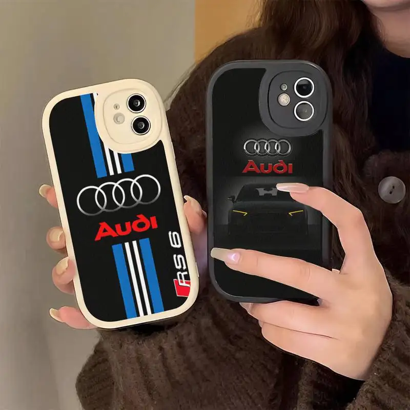 

A-Audi-Logo-Car Phone Case Leather Phone Case for iPhone 13 12 Mini 11 14 Pro Max Xs X Xr 7 8 Plus 6 6s Se 2022 silicone Cover