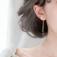 s925 sterling silver tassel earring women fine silver 925 jewelry anillos plata 925 para mujer drop earrings gemstone party girl