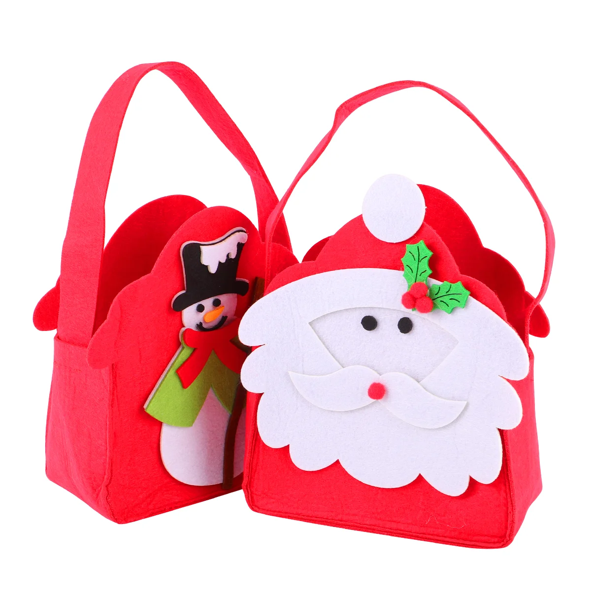 

2pcs Hand Bag Xmas Gift Bags Holiday Presents Pouches Santa Claus Tote Bag Christmas Felt Gift Bags Christmas Tote Bag