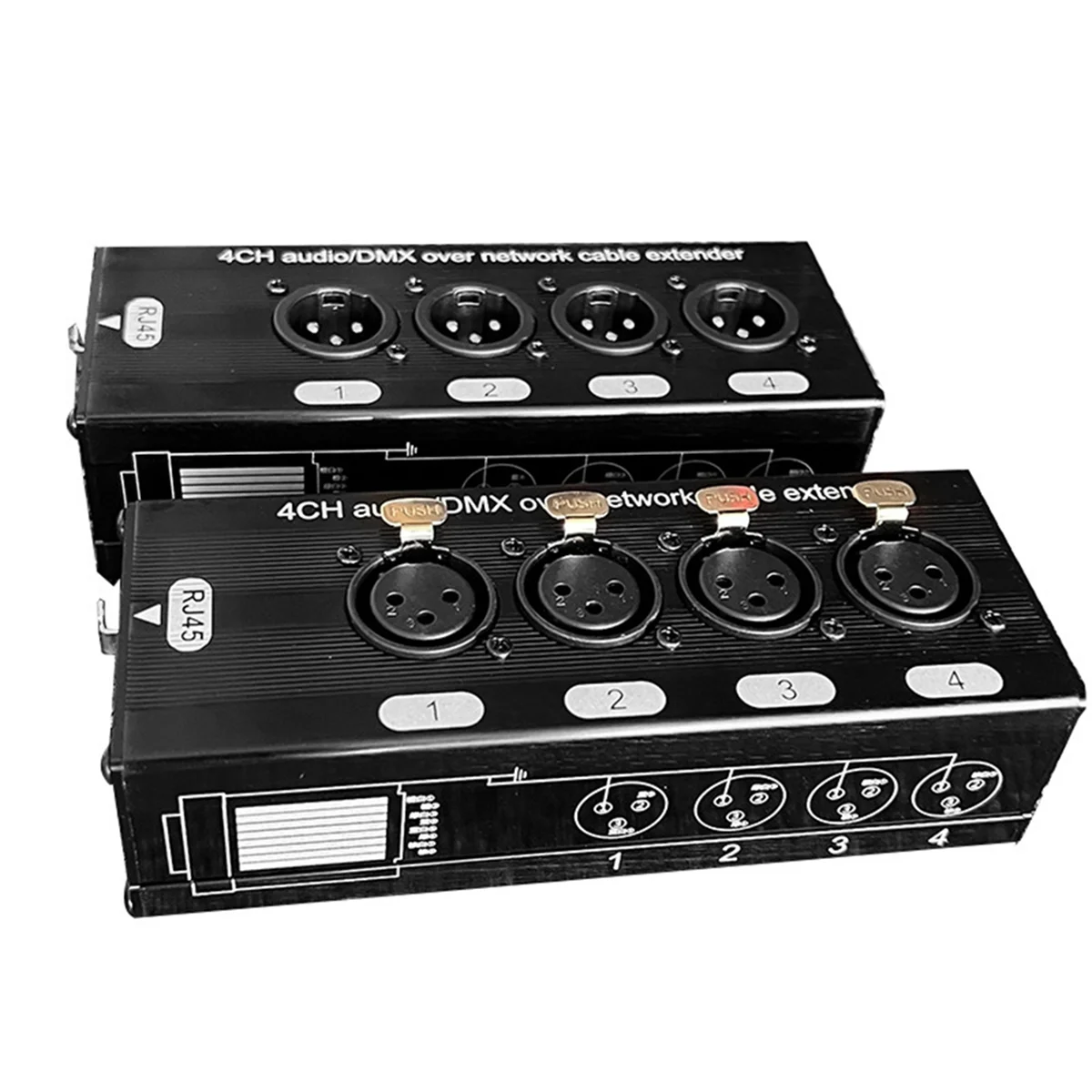 4-канальный Сетевой удлинитель сигнала 4 XLR к Rj45 для студийной звуковой сцены и