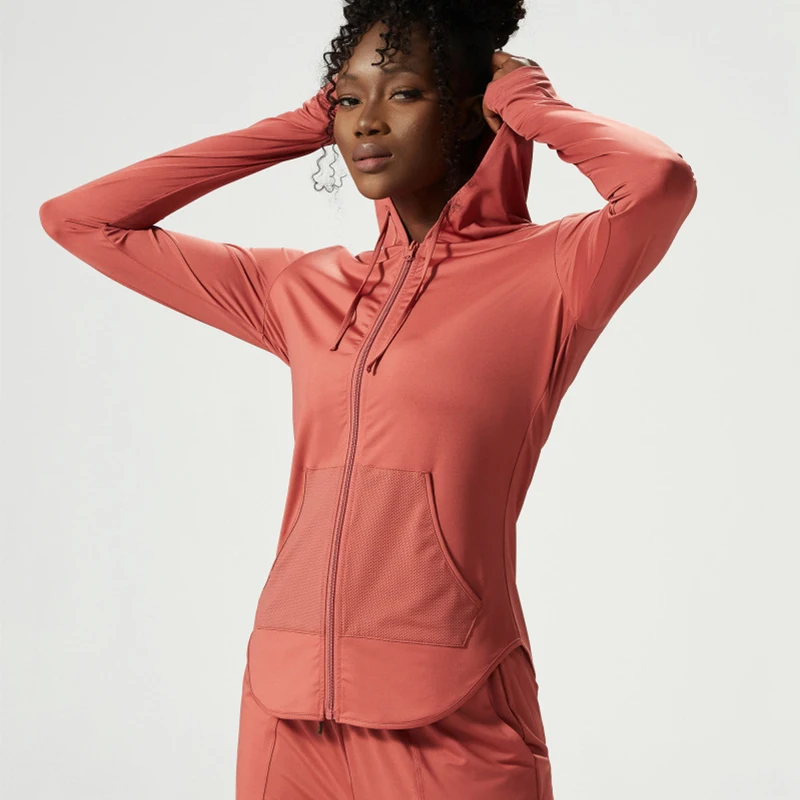 Antibom Yoga Clothing Jacket Women's Thin Section Long-sleeved Fitness Coats Running Breathable Quick-drying Sportswear Top