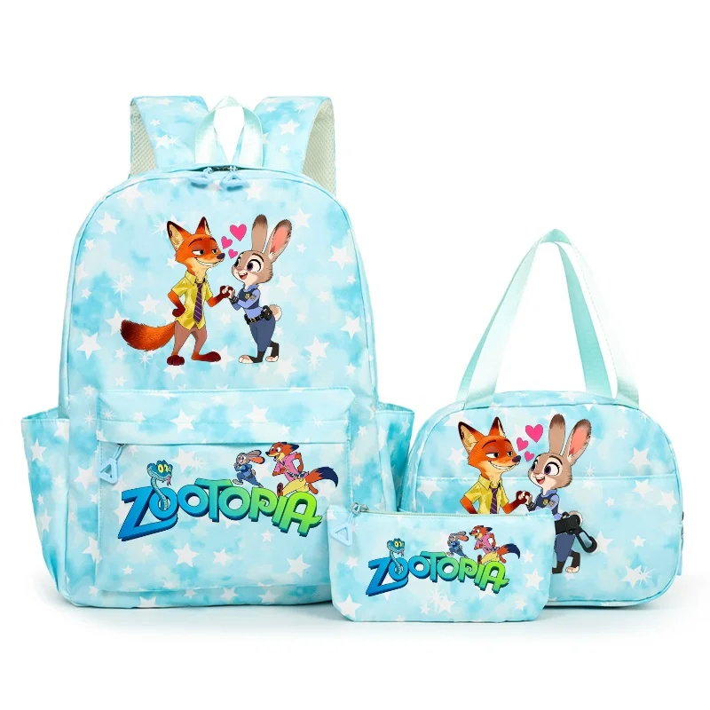 Фото Рюкзаки Judy Nick Zootopia 2, 3 шт., нейлоновые рюкзаки с героями мультфильмов, повседневные школьные рюкзаки большой вместимости, легкие дорожные рюкзаки Mochilas №5