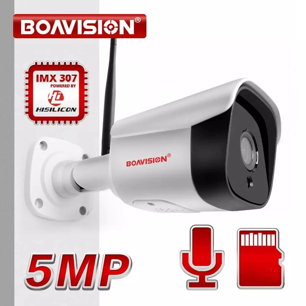 

HD 5 Мп 1080P IP Wi-Fi камера цилиндрическая беспроводная камера наблюдения наружная Двухсторонняя аудиосвязь ночное видение 20 м слот для TF-карты ...