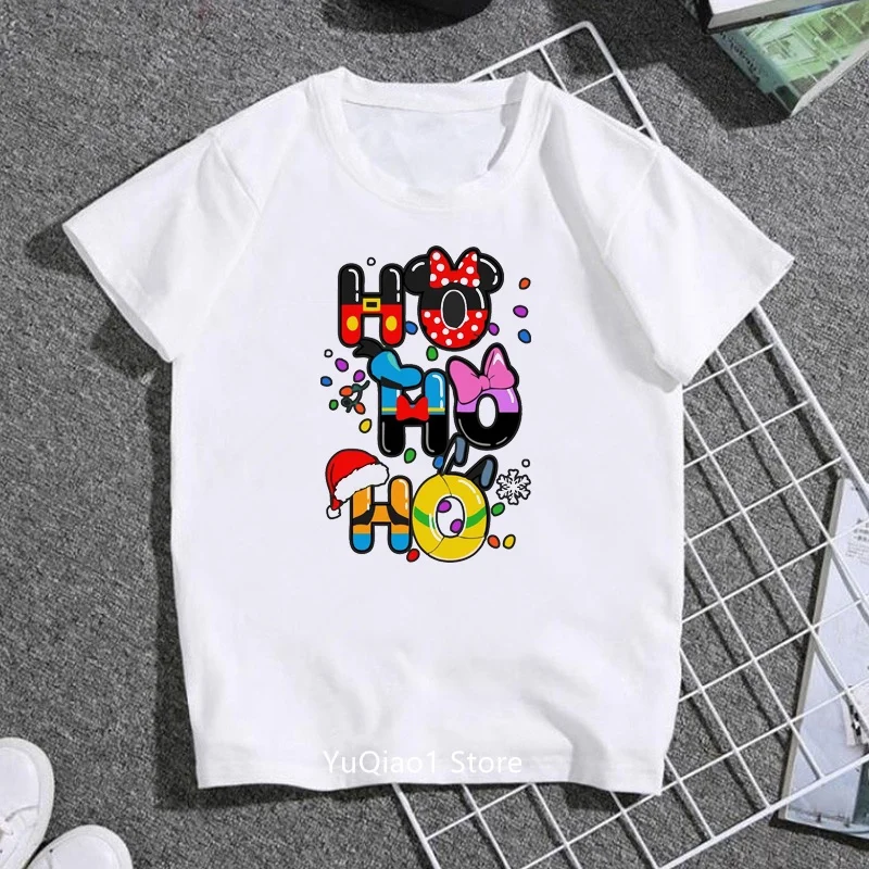 Ho Ho Ho Santa Claus Print Grinch Tshirt Funny Children's Christmas T Shirt Baby Kids Boy Clothes Teen Girl T-shirt Xmas Gift