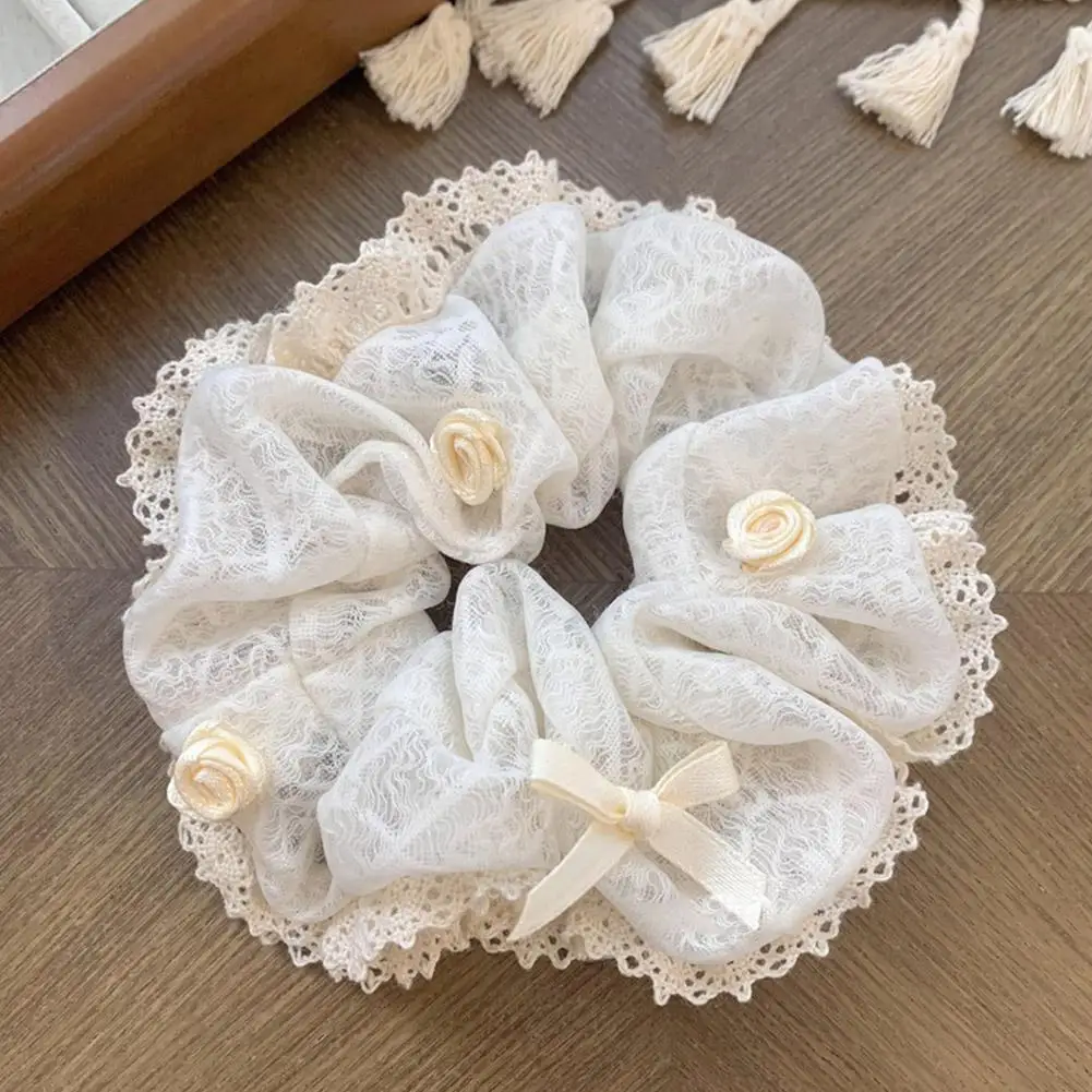 Большие женские кружевные резинки для волос эластичная резинка держатель хвоста