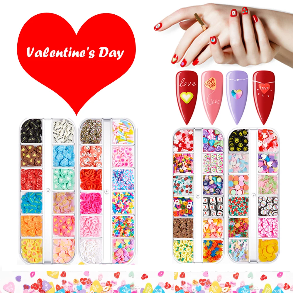 

771185 3D Sweet Love Nail Art Design Valentine's Day Soft Pottery Sequin Smal Jewelry Nail Supplies for Professionals Accessorie