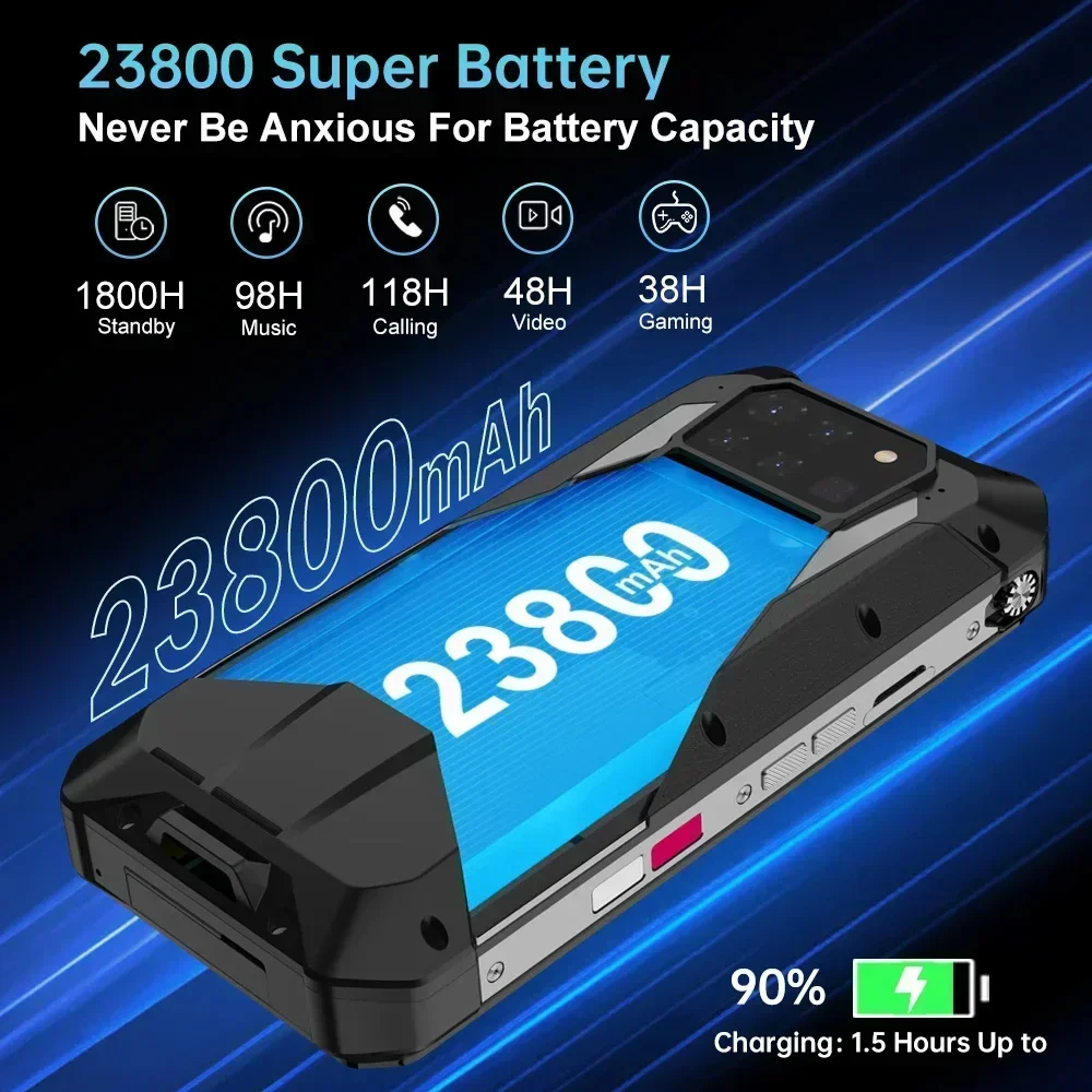 8849 Tank 3 Pro от Unihertz 5G Прочный проектор Телефон 23800 мАч 512 ГБ ПЗУ Мобильные телефоны 200 МП 120 Вт Зарядное устройство OTG Смартфон Android (art.: 3920cbcace2f1) - 3920cbcace2f1